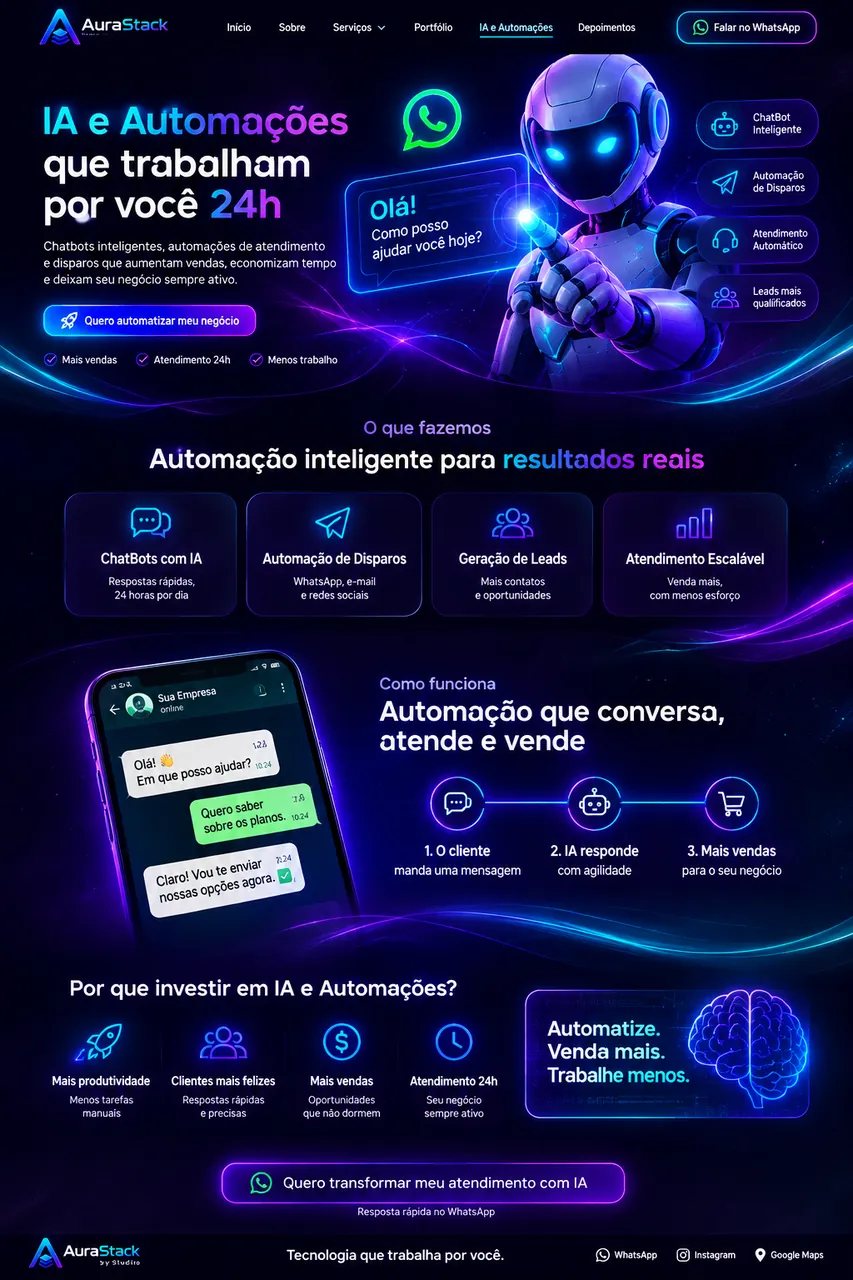 Conceito visual de automação para atendimento e vendas